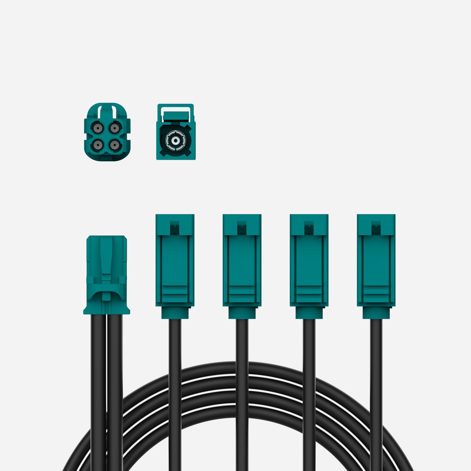 GMSL2 1-to-4 Female-to-Male Fakra Cable | Stereolabs