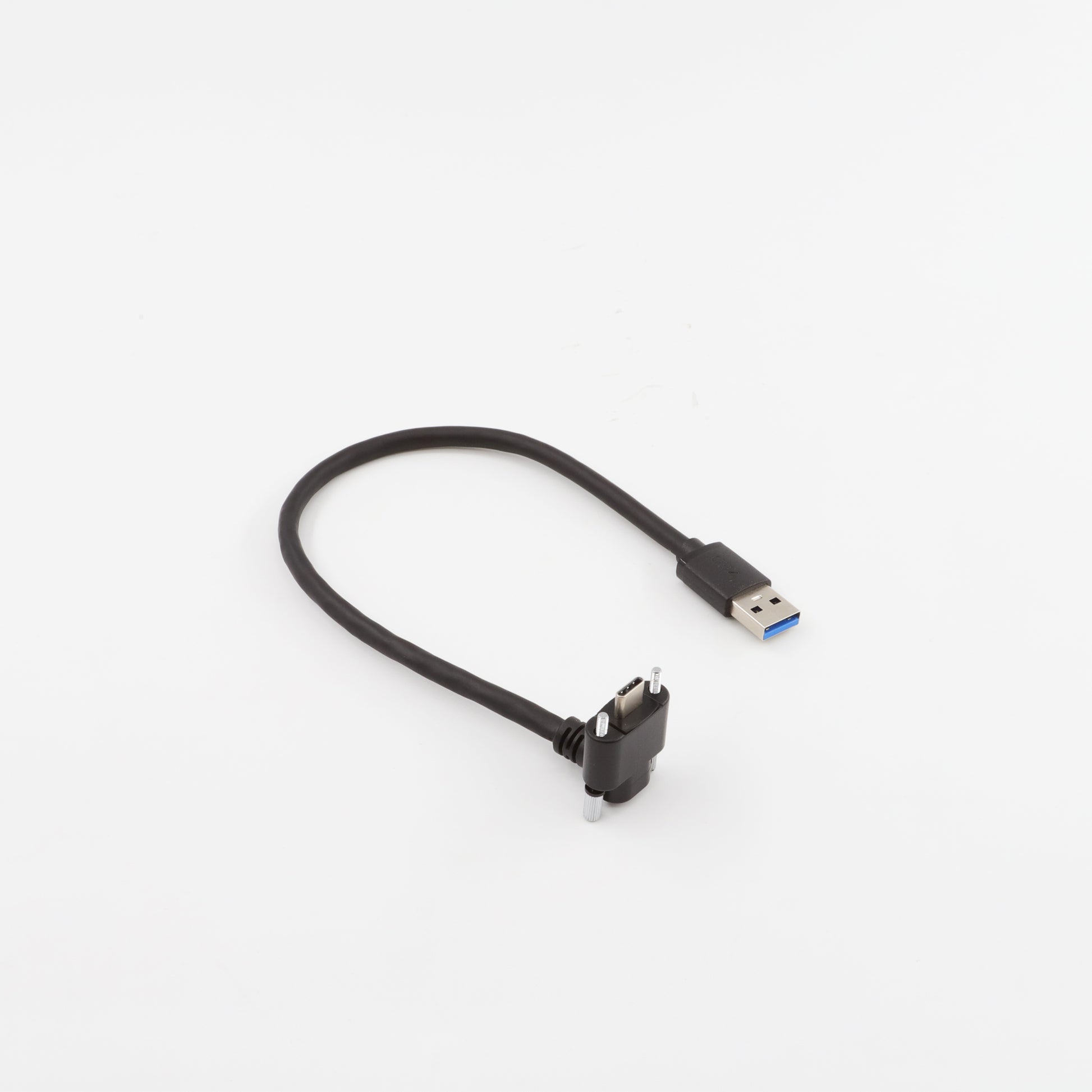 USB 3.0 Type C Right Angle Dual Screw Locking Cable - 0.3m